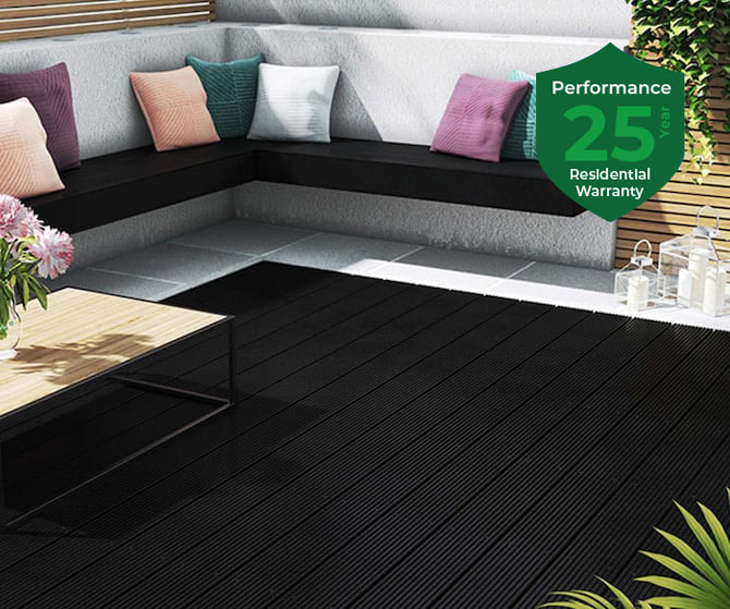 Black Grooved Decking