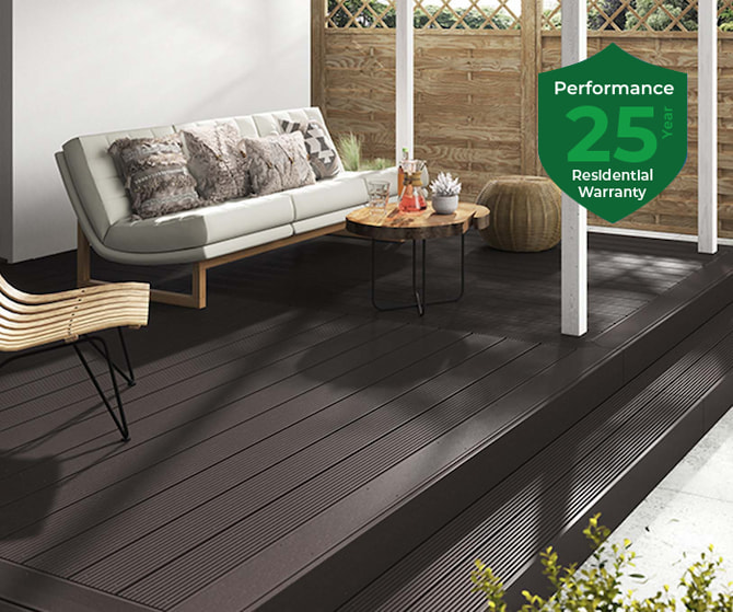 Dark Brown Grooved Decking
