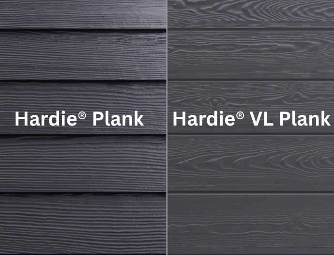 Hardie® Plank vs. Hardie® VL Plank - Side By Side Hardie® Plank vs. Hardie® VL Plank - Side By Side